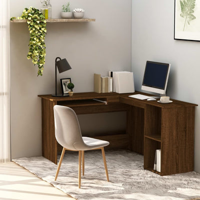 vidaXL Corner Desk Grey Sonoma 120x140x75 cm Engineered Wood