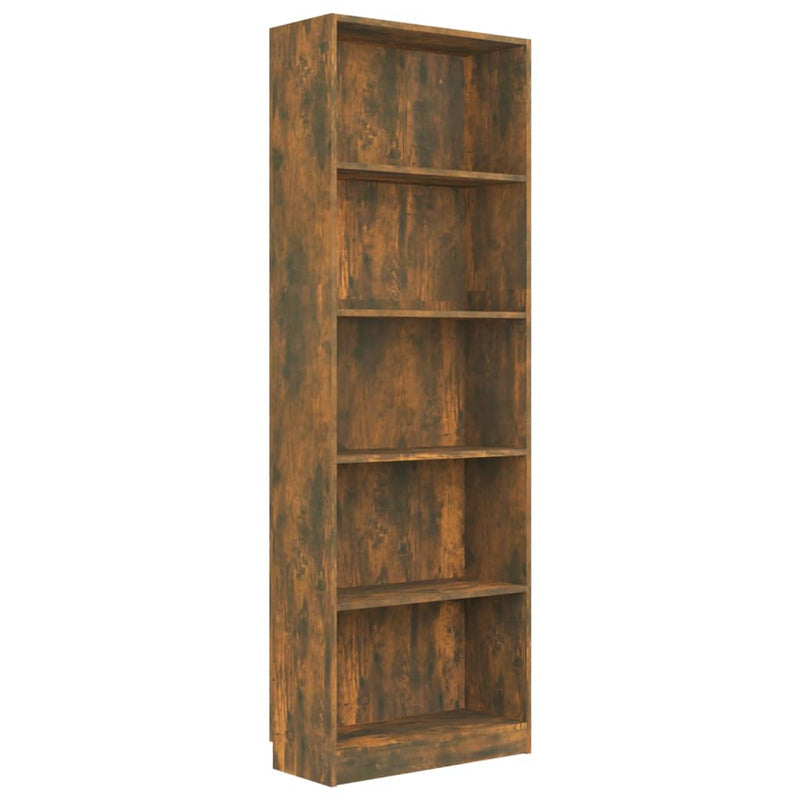 vidaXL 5-Tier Book Cabinet Grey Sonoma 40x24x175 cm Engineered Wood