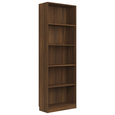 vidaXL 5-Tier Book Cabinet Grey Sonoma 40x24x175 cm Engineered Wood