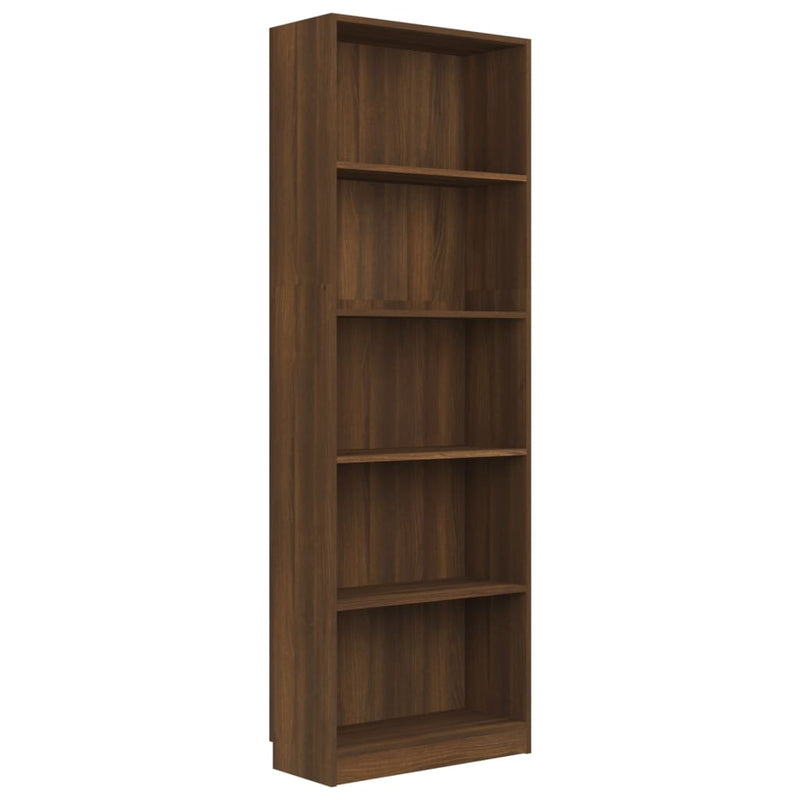 vidaXL 5-Tier Book Cabinet Grey Sonoma 40x24x175 cm Engineered Wood