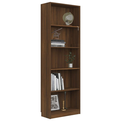 vidaXL 5-Tier Book Cabinet Grey Sonoma 40x24x175 cm Engineered Wood