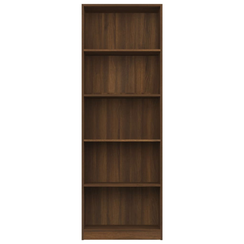 vidaXL 5-Tier Book Cabinet Grey Sonoma 40x24x175 cm Engineered Wood
