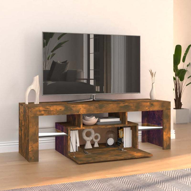 vidaXL TV Cabinet with LED Lights Grey Sonoma 120x35x40 cm