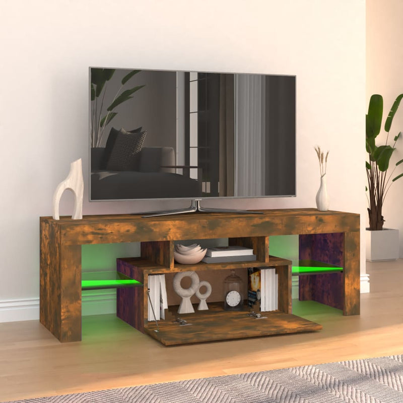 vidaXL TV Cabinet with LED Lights Grey Sonoma 120x35x40 cm