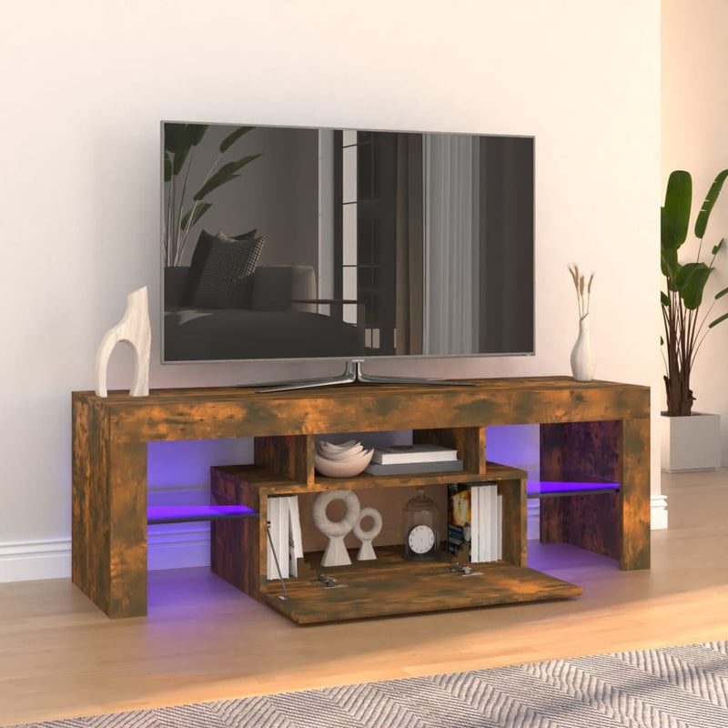 vidaXL TV Cabinet with LED Lights Grey Sonoma 120x35x40 cm