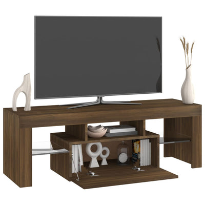 vidaXL TV Cabinet with LED Lights Grey Sonoma 120x35x40 cm