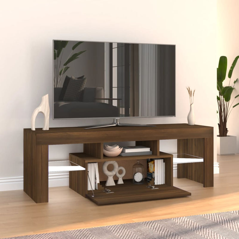 vidaXL TV Cabinet with LED Lights Grey Sonoma 120x35x40 cm