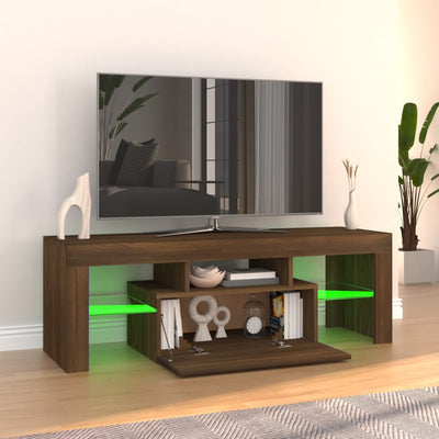 vidaXL TV Cabinet with LED Lights Grey Sonoma 120x35x40 cm