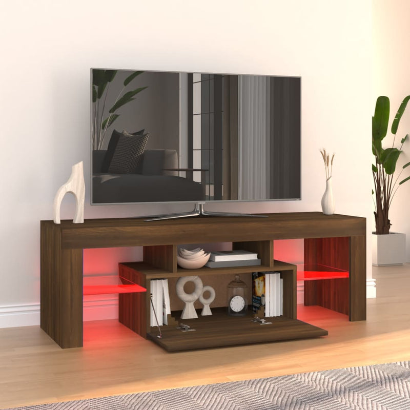 vidaXL TV Cabinet with LED Lights Grey Sonoma 120x35x40 cm