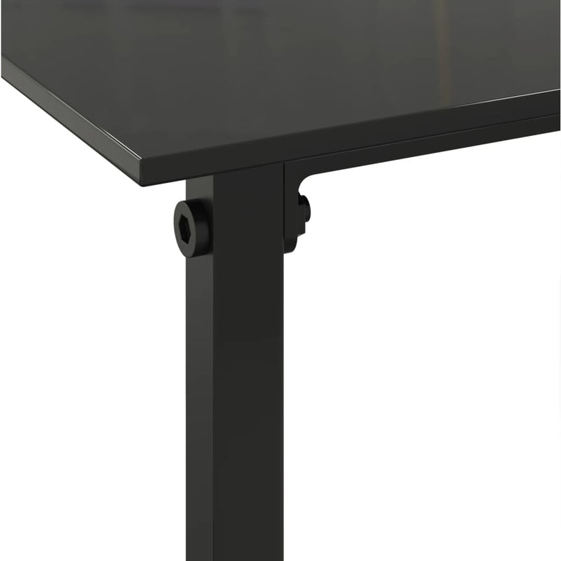 vidaXL 3 Piece Outdoor Sofa Set with Cushions Black Poly Rattan