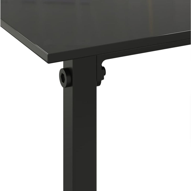 vidaXL 4 Piece Garden Lounge Set with Cushions Black Poly Rattan