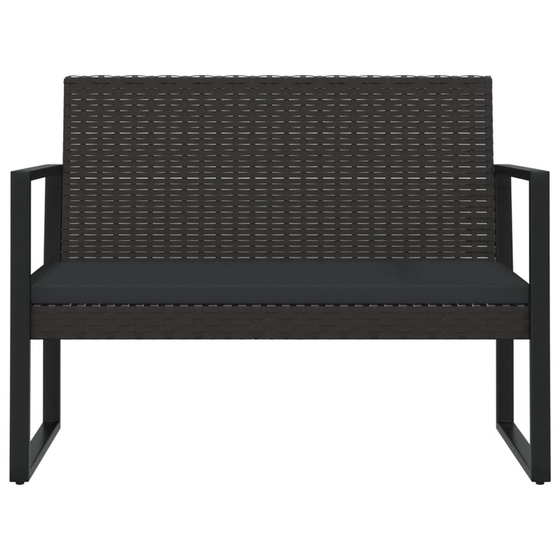 vidaXL 4 Piece Garden Lounge Set with Cushions Black Poly Rattan