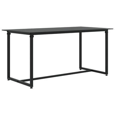 vidaXL 4 Piece Garden Lounge Set with Cushions Black Poly Rattan