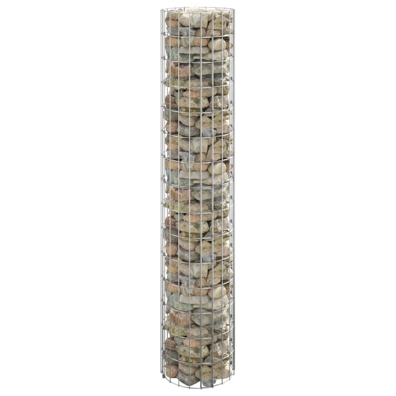 vidaXL Circular Gabion Pole Galvanised Steel Ø30x150 cm