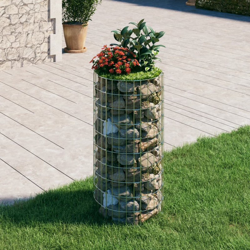 vidaXL Circular Gabion Pole Galvanised Steel Ø50x50 cm