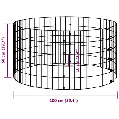 vidaXL Circular Gabion Pole Galvanised Steel Ø50x50 cm