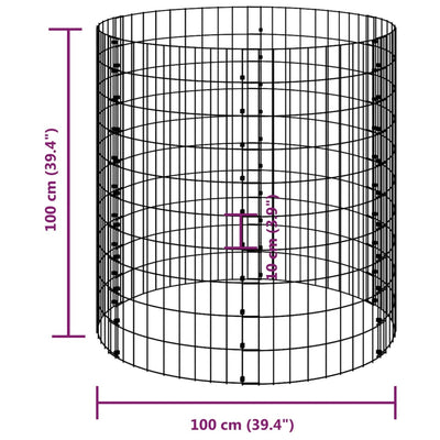 vidaXL Circular Gabion Pole Galvanised Steel Ø50x50 cm