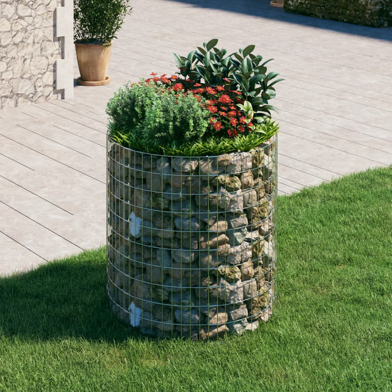 vidaXL Circular Gabion Pole Galvanised Steel Ø50x50 cm