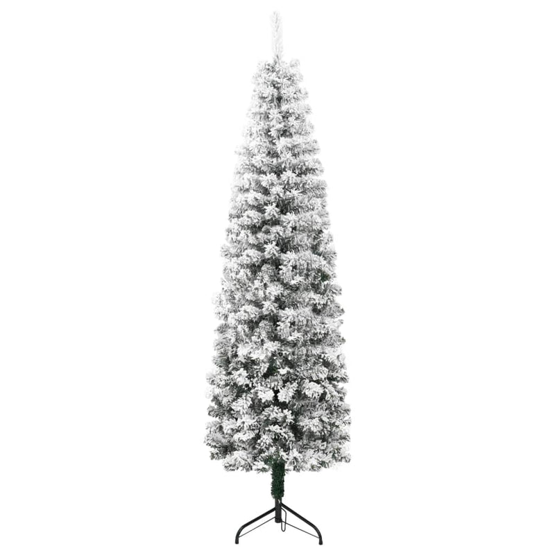 vidaXL Slim Artificial Half Christmas Tree with Flocked Snow 150 cm