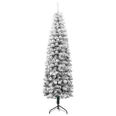 vidaXL Slim Artificial Half Christmas Tree with Flocked Snow 150 cm