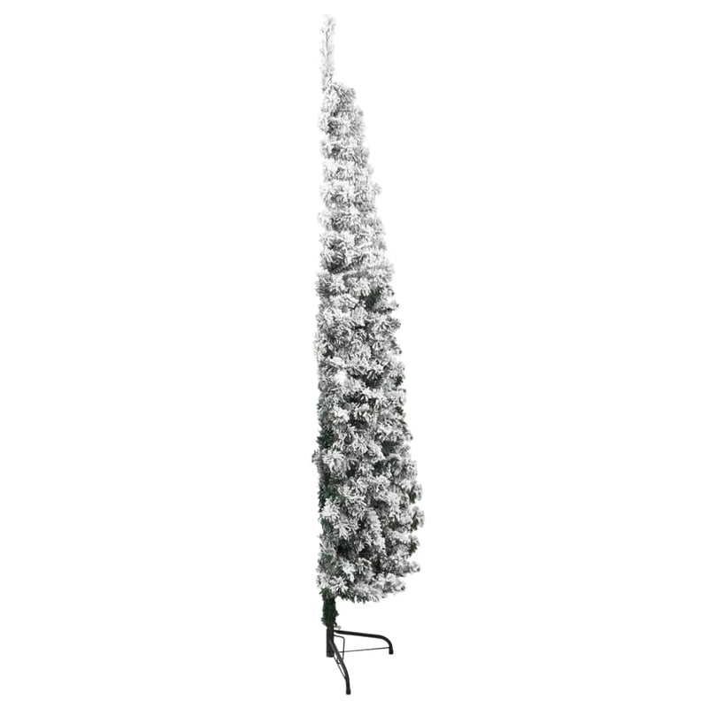 vidaXL Slim Artificial Half Christmas Tree with Flocked Snow 150 cm