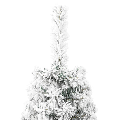 vidaXL Slim Artificial Half Christmas Tree with Flocked Snow 150 cm