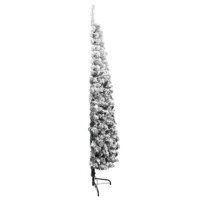 vidaXL Slim Artificial Half Christmas Tree with Flocked Snow 150 cm
