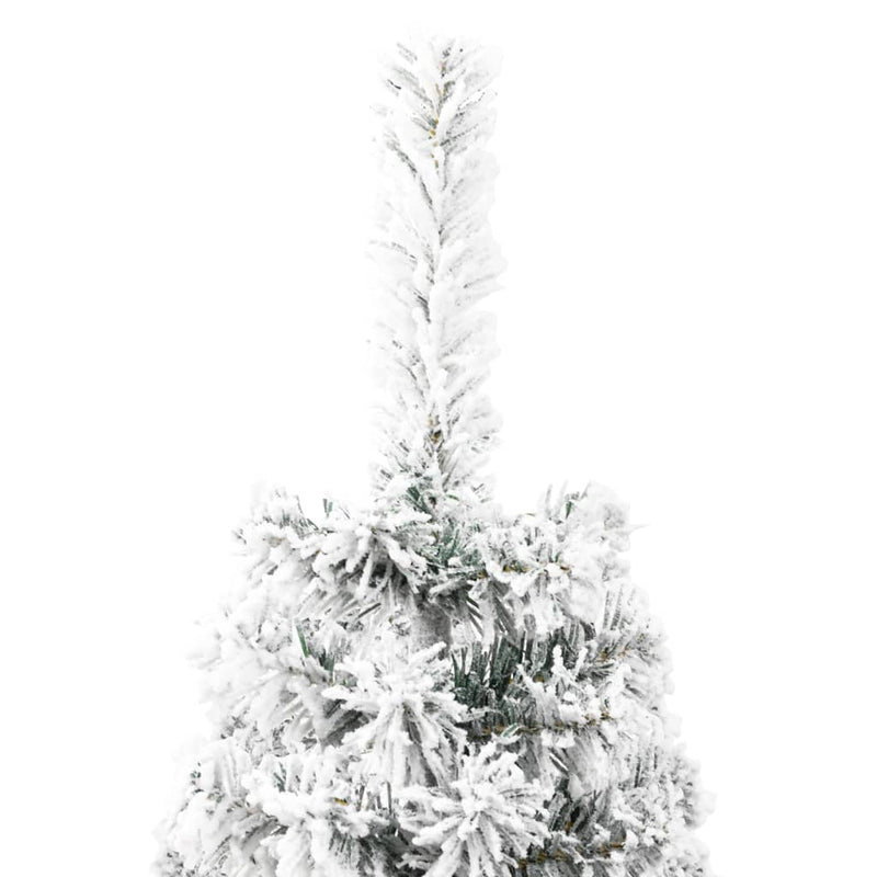 vidaXL Slim Artificial Half Christmas Tree with Flocked Snow 150 cm