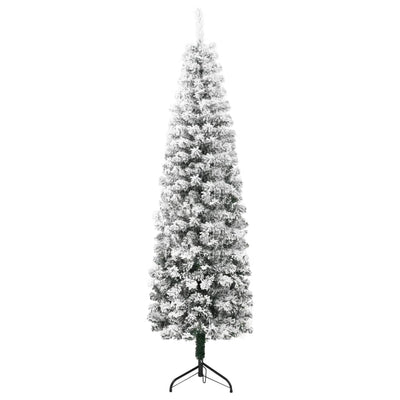 vidaXL Slim Artificial Half Christmas Tree with Flocked Snow 150 cm