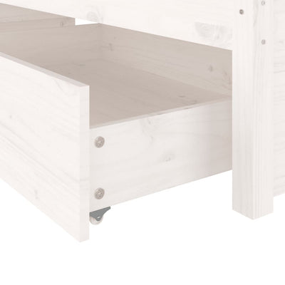 vidaXL Bed Frame without Mattress with Drawers White 135x190 cm