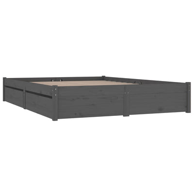 vidaXL Bed Frame without Mattress with Drawers Black 150x200 cm