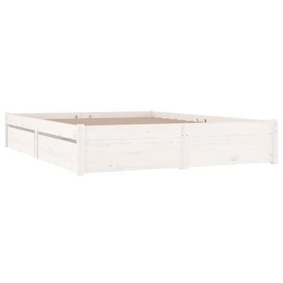 vidaXL Bed Frame without Mattress with Drawers White 183x203 cm King