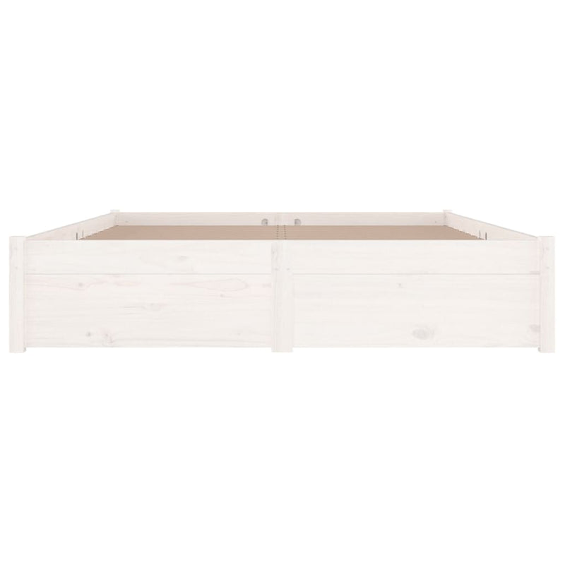 vidaXL Bed Frame without Mattress with Drawers White 183x203 cm King