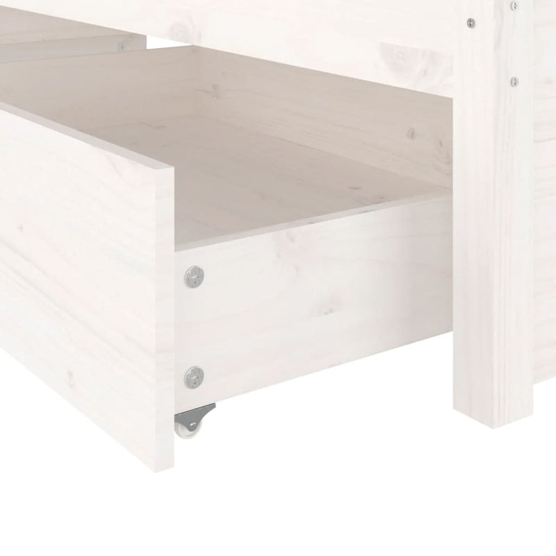 vidaXL Bed Frame without Mattress with Drawers White 183x203 cm King