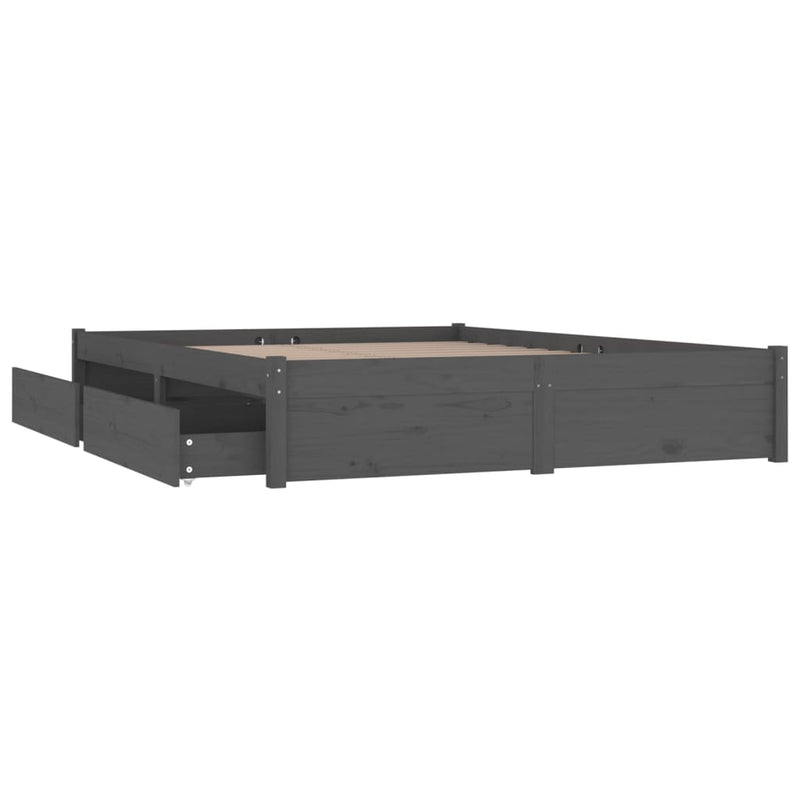 vidaXL Bed Frame without Mattress with Drawers White 183x203 cm King