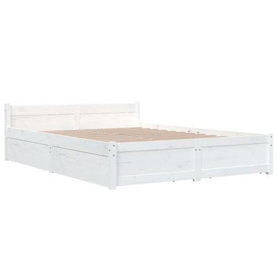 vidaXL Bed Frame without Mattress with Drawers Black 150x200 cm