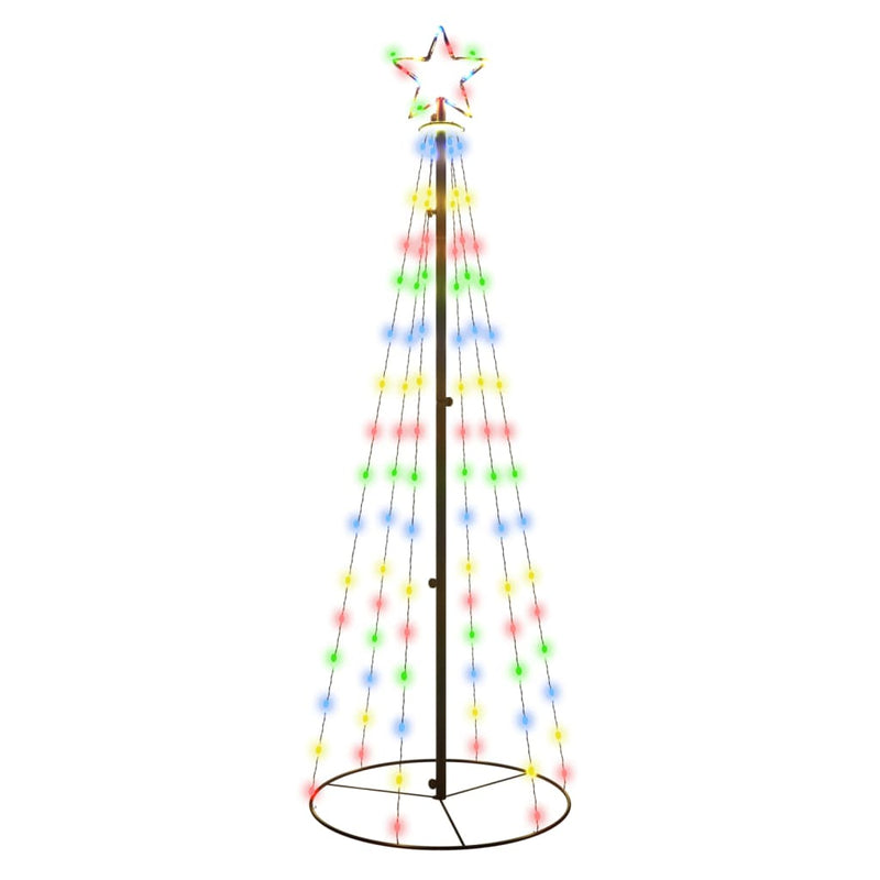 vidaXL Christmas Cone Tree Colourful 108 LEDs 70x180 cm