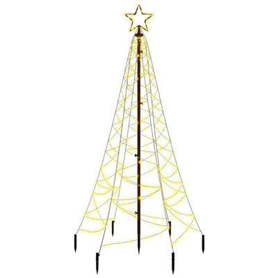 vidaXL Christmas Tree with Spike Warm White 200 LEDs 180 cm