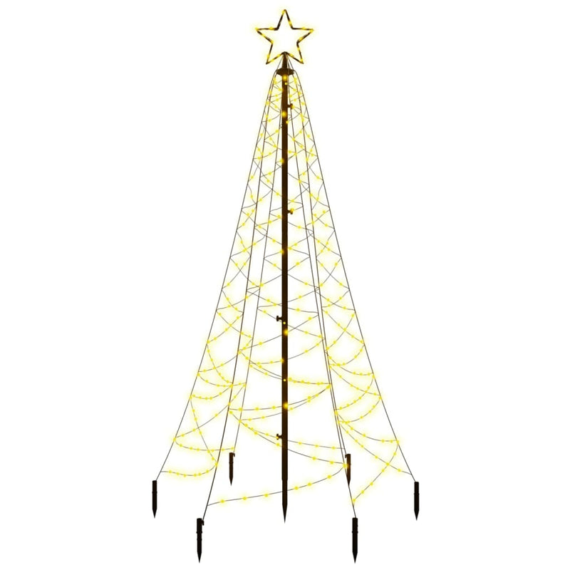 vidaXL Christmas Tree with Spike Warm White 200 LEDs 180 cm