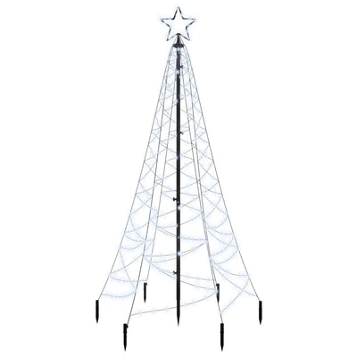 vidaXL Christmas Tree with Spike Cold White 200 LEDs 180 cm