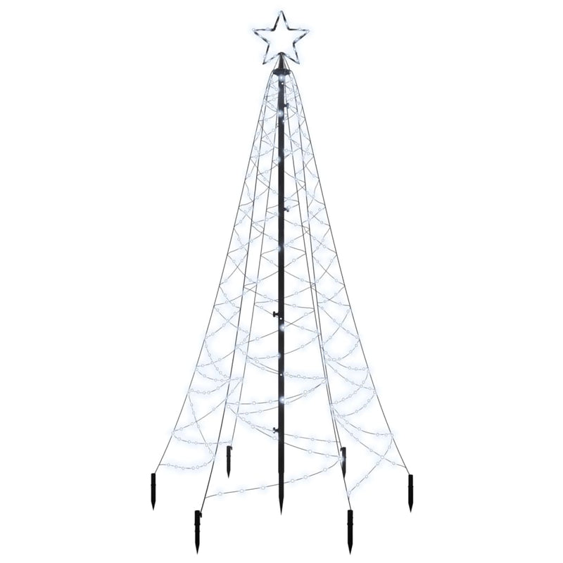 vidaXL Christmas Tree with Spike Cold White 200 LEDs 180 cm