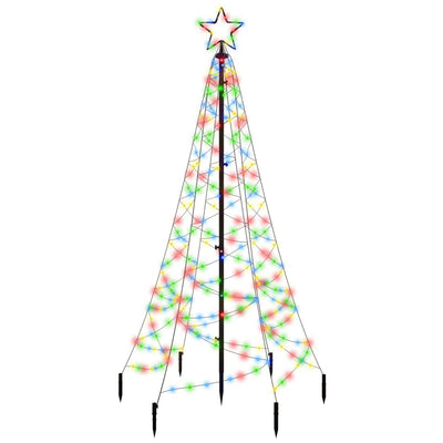 vidaXL Christmas Tree with Spike Colourful 200 LEDs 180 cm