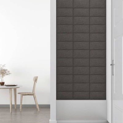 vidaXL Wall Panels 12 pcs Dark Grey 30x30 cm Fabric 1.08 m²