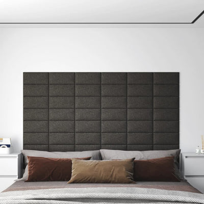 vidaXL Wall Panels 12 pcs Dark Grey 30x30 cm Fabric 1.08 m²