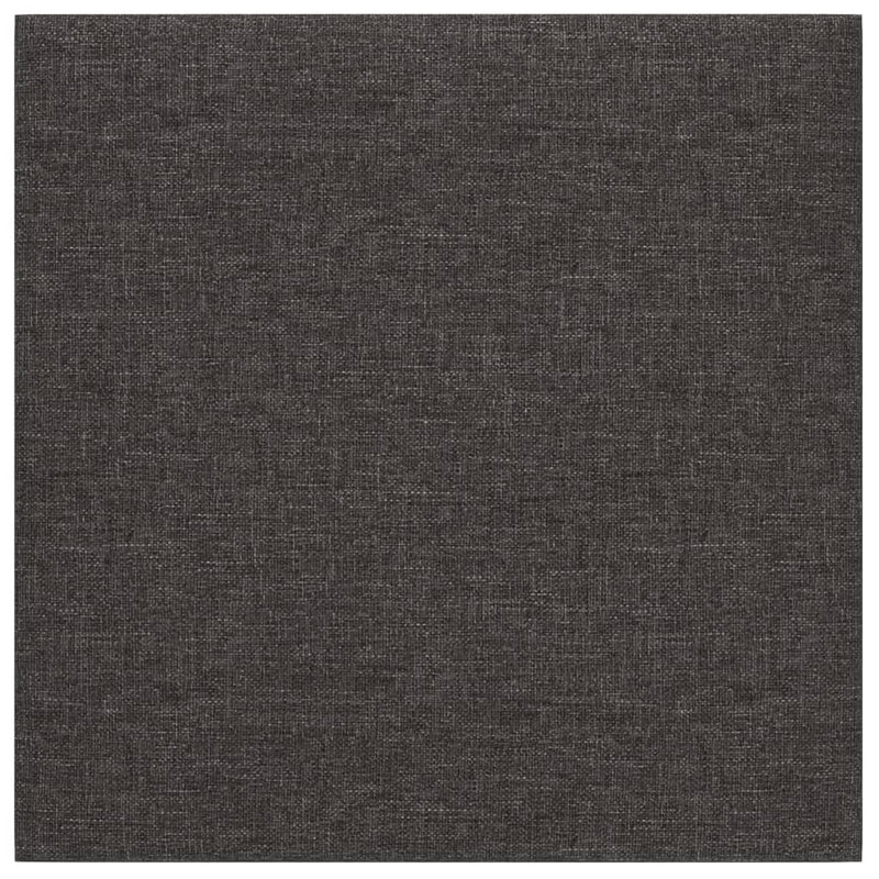 vidaXL Wall Panels 12 pcs Dark Grey 30x30 cm Fabric 1.08 m²