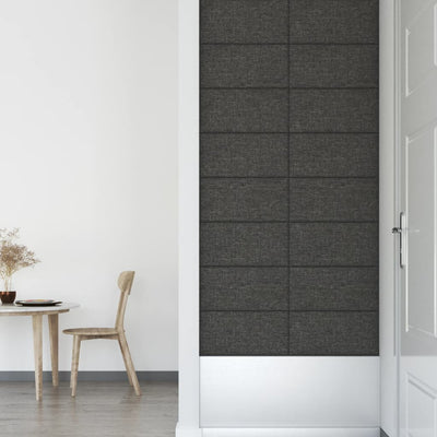 vidaXL Wall Panels 12 pcs Dark Grey 60x30 cm Fabric 2.16 m²