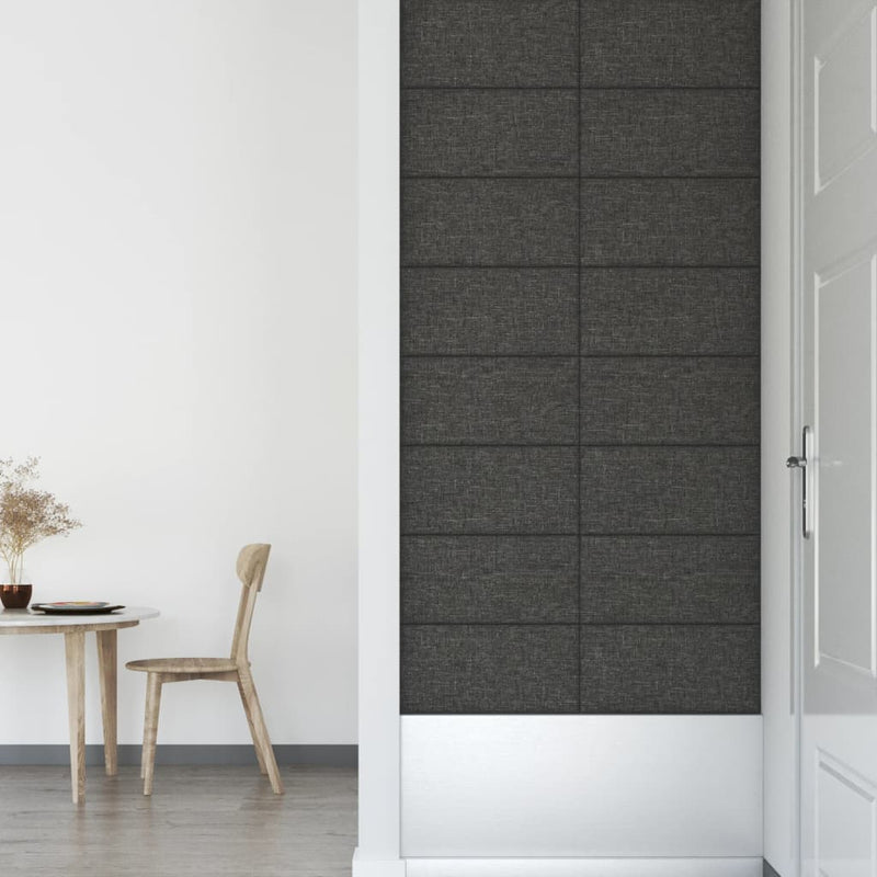 vidaXL Wall Panels 12 pcs Dark Grey 60x30 cm Fabric 2.16 m²