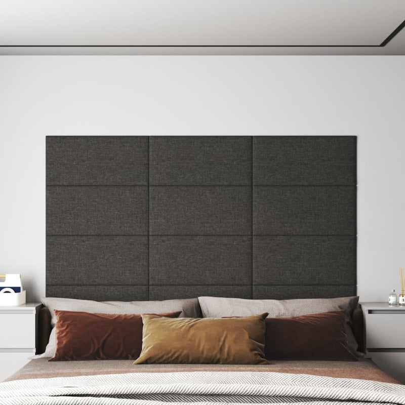 vidaXL Wall Panels 12 pcs Dark Grey 60x30 cm Fabric 2.16 m²