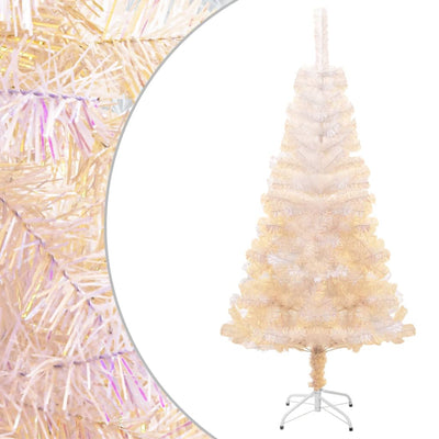 vidaXL Artificial Christmas Tree with Iridescent Tips White 210 cm PVC
