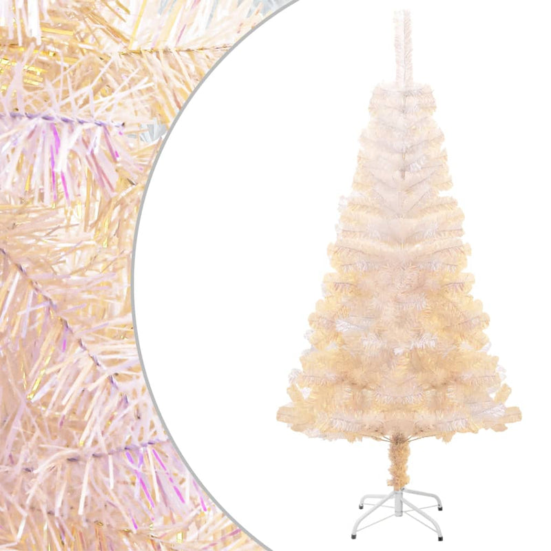 vidaXL Artificial Christmas Tree with Iridescent Tips White 210 cm PVC